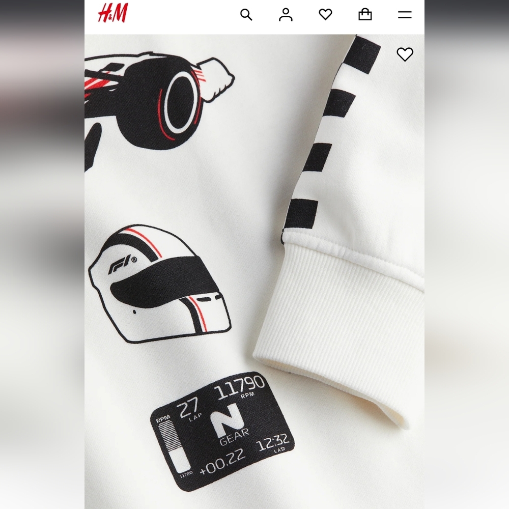 H&M White Formula 1 Racing Sweatshirt - Picture 3 of 5